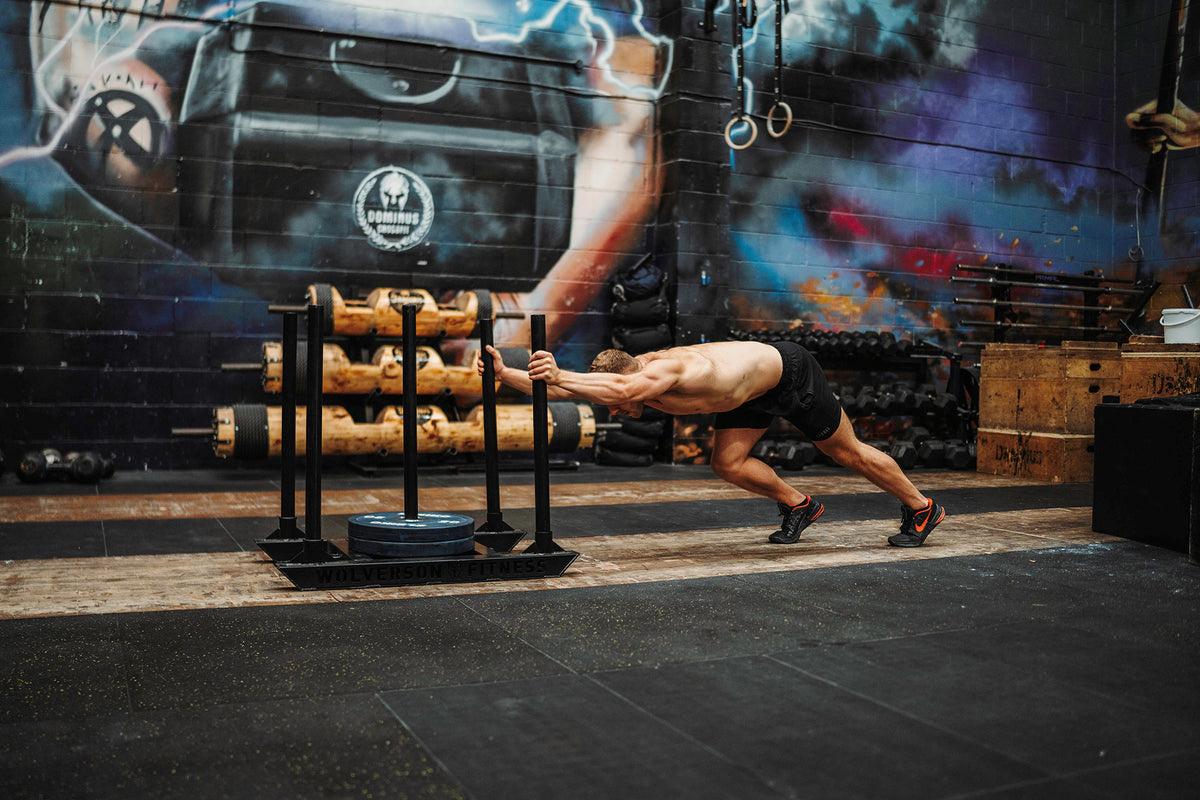 Athlete training in a functional fitness gym